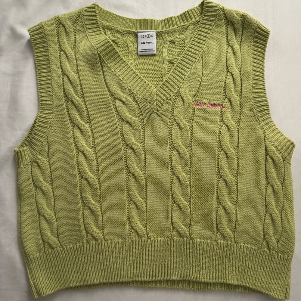 Iets Frans cropped sweater vest in lime